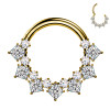 Piercing a Cerchio in Titanio con Cristallo Quadrato