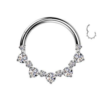 Piercing Cerchio Clicker in Titanio con Cristalli a Gradazione