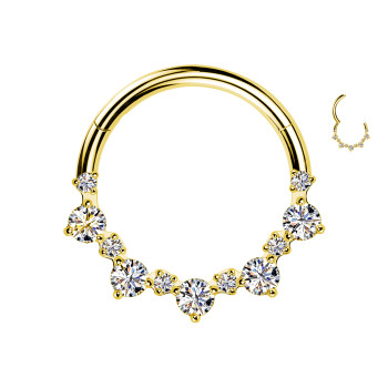 Piercing Cerchio Clicker in Titanio con Cristalli a Gradazione