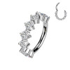 Piercing Anello in Titanio con Cristalli Quadrati