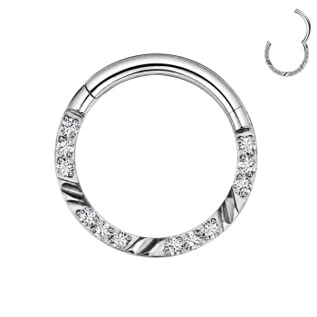 Piercing a Cerchio in Titanio con Cristalli Rotondi