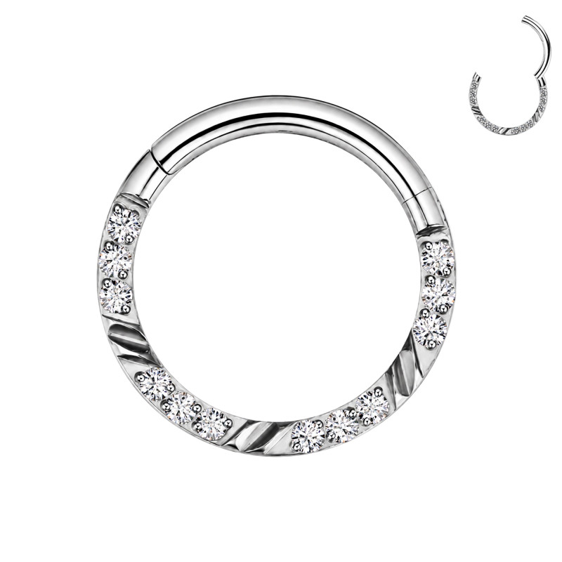 Cerchio Clicker in Titanio con Cristalli, Helix