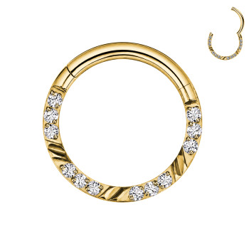 Piercing a Cerchio in Titanio con Cristalli Rotondi