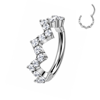 Piercing in Titanio con Cristalli a Zig Zag