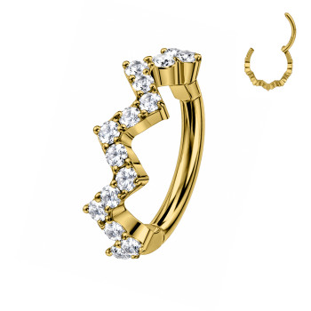 Piercing in Titanio con Cristalli a Zig Zag