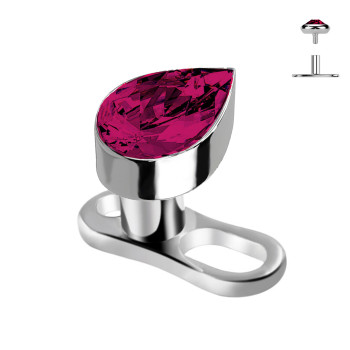 Dermal Anchor Cristallo con forma a goccia