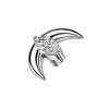 Crescent-Shaped Dermal Top with Crystal