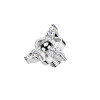 Three-Petal Flower-Shaped Dermal Top with Crystals