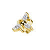 Three-Petal Flower-Shaped Dermal Top with Crystals