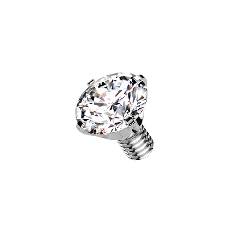 Titanium Dermal Top with Crystal