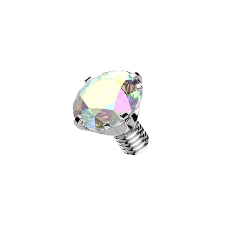 Titanium Dermal Top with Crystal