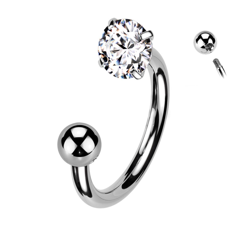 Horseshoe with Zircons PY-007, Helix