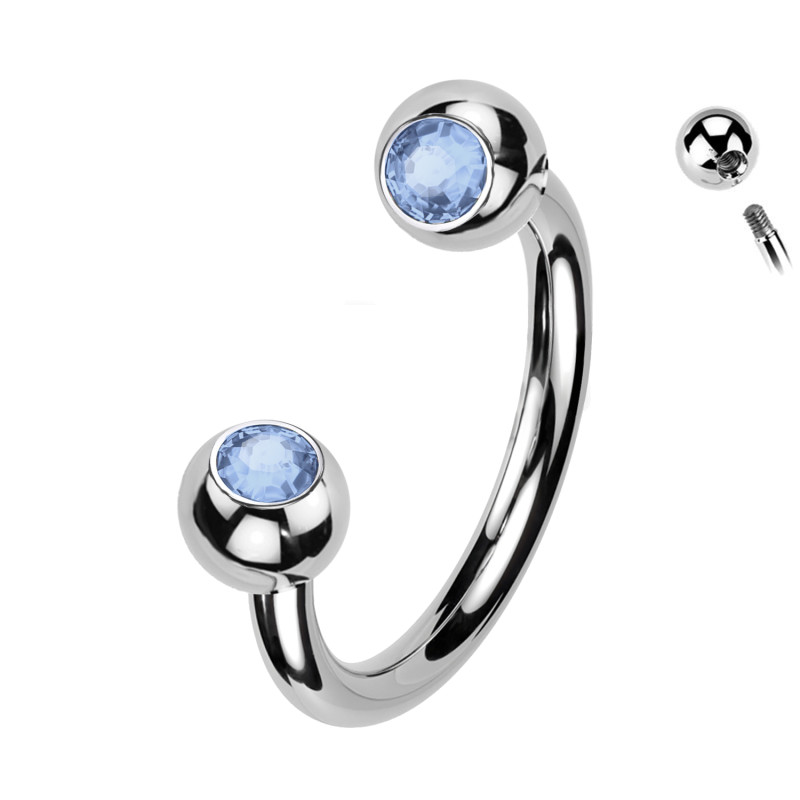 Horseshoe with Crystal Bezel, Helix