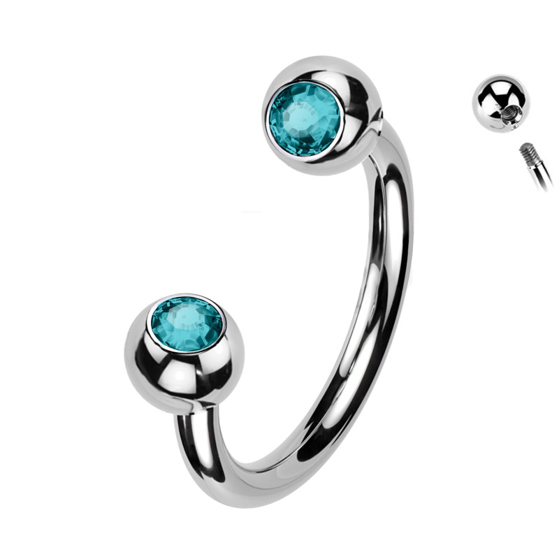 Horseshoe with Crystal Bezel, Helix