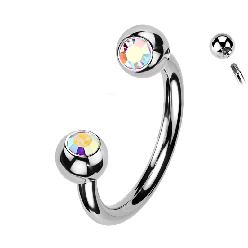 Horseshoe with Crystal Bezel, Helix
