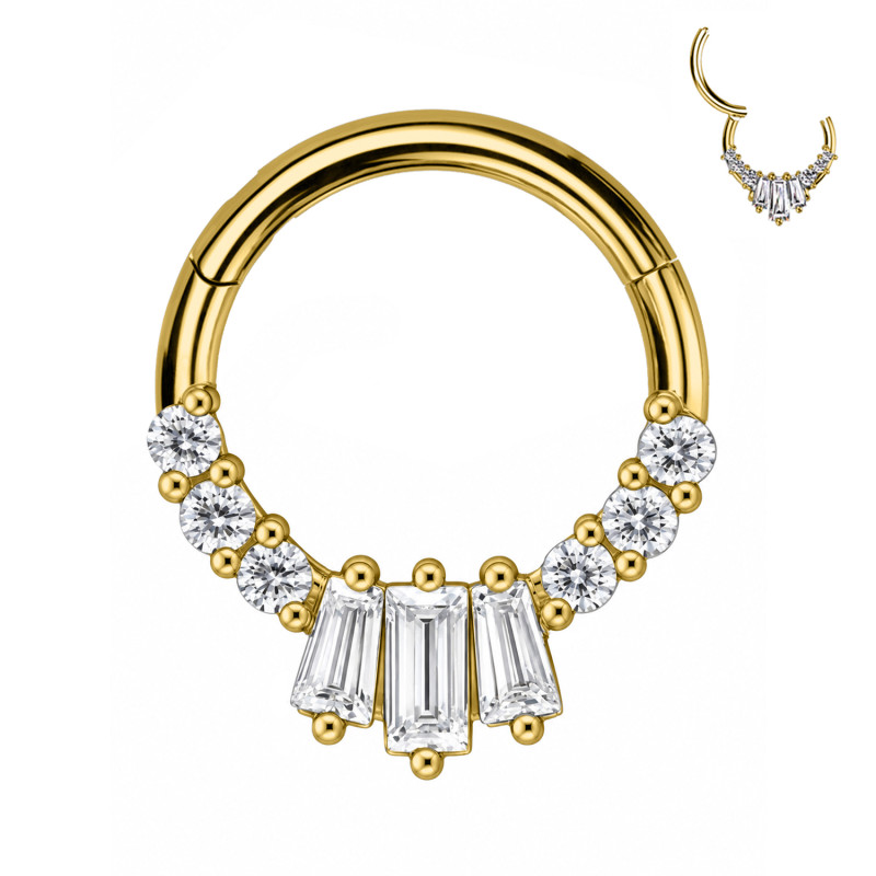 Piercing Cerchio Clicker con Cristalli, Helix