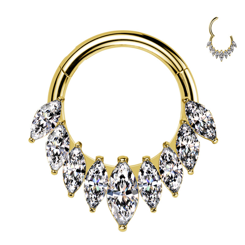 Piercing Cerchio Clicker con Cristalli