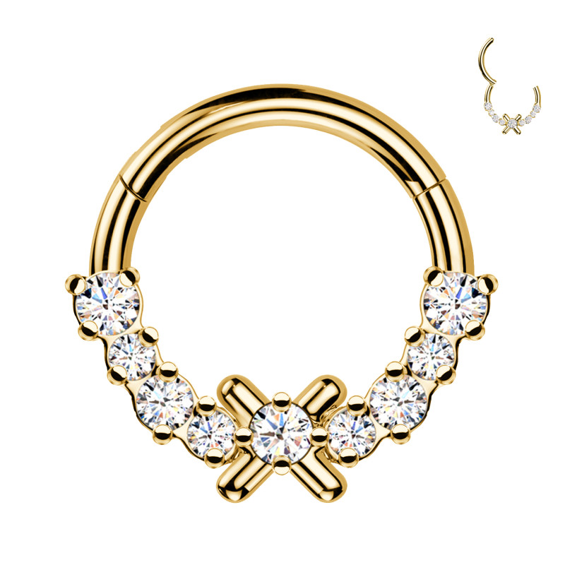 Piercing Cerchio Clicker con Cristalli