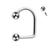 Horseshoe with Balls MICRO LIP HOOP