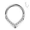 Piercing Cerchio Clicker a Forma di Goccia con Cristalli