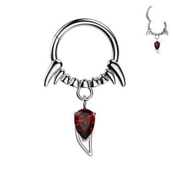 Piercing Cerchio Clicker a Forma di Artiglio Cristallo Pendente