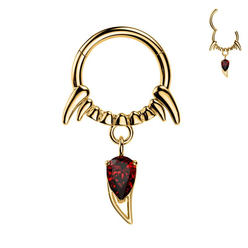Piercing Cerchio Clicker a Forma di Artiglio Cristallo Pendente