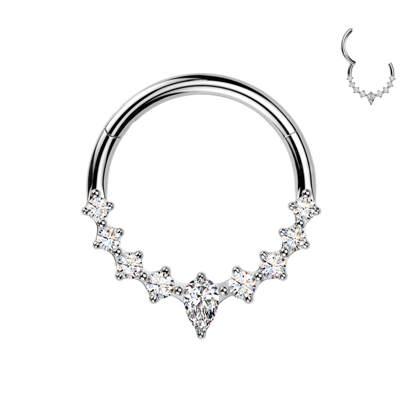 Piercing Cerchio Clicker con Cristalli
