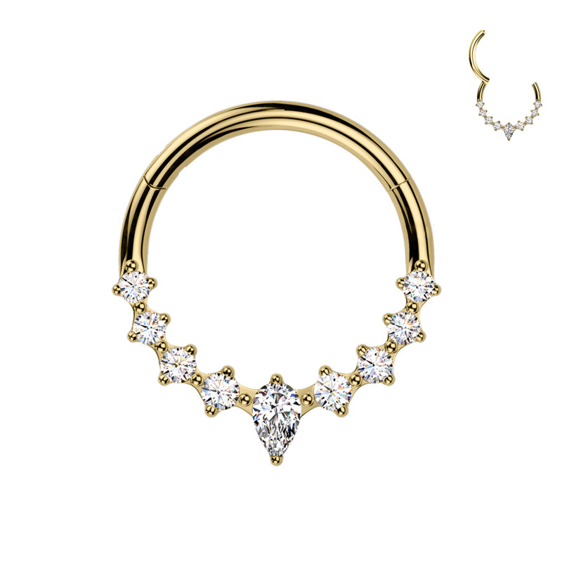 Piercing Cerchio Clicker con Cristalli