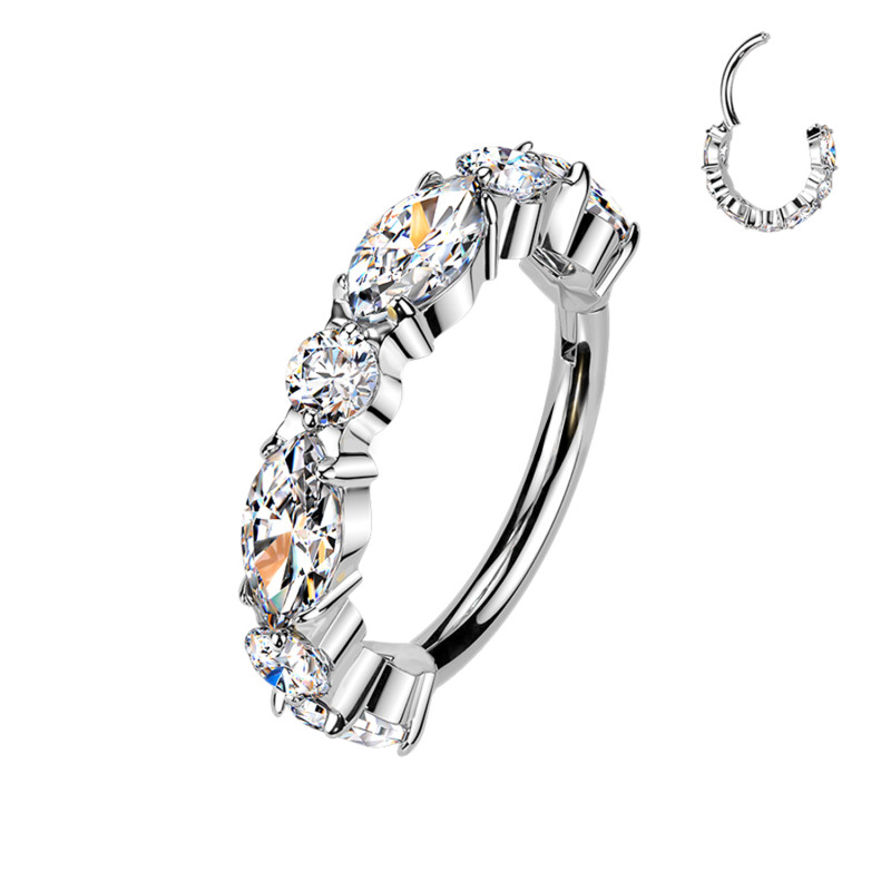 Piercing Cerchio Clicker con Cristalli