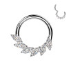 Ice Crystal Leaf Hoop Piercing