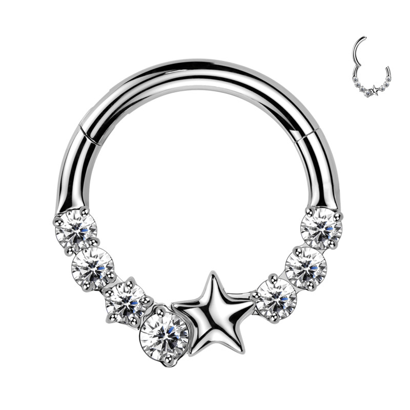 Piercing Cerchio Clicker con Cristalli