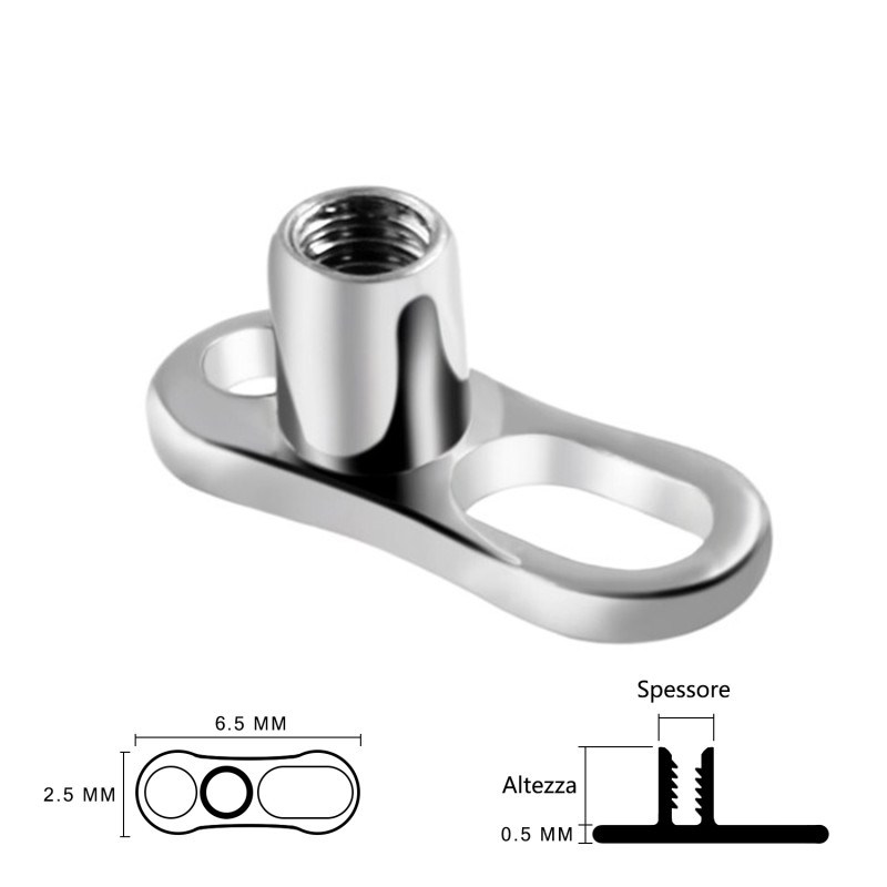 Dermal Anchor Base in Titanium 2,5MM, Dermal