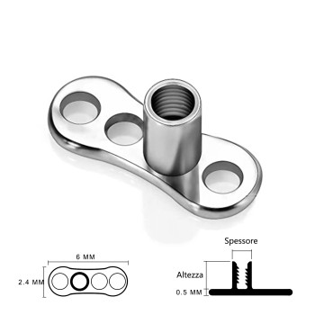 Dermal Anchor Base in Titanio